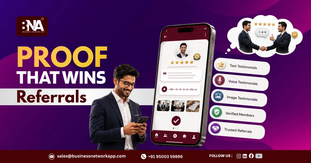 Member Testimonials feature in Business Network App boosting referral tracking and trust